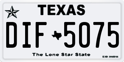 TX license plate DIF5075