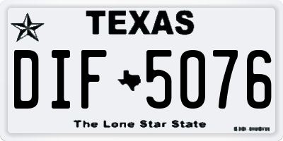 TX license plate DIF5076