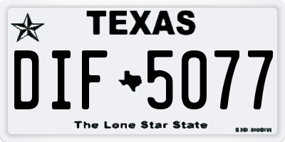 TX license plate DIF5077