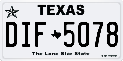 TX license plate DIF5078