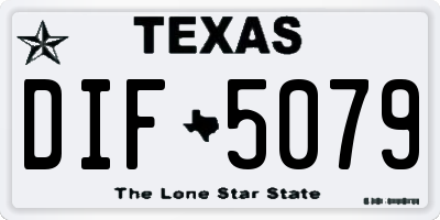 TX license plate DIF5079