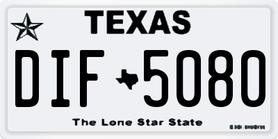 TX license plate DIF5080
