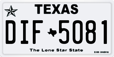 TX license plate DIF5081