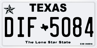 TX license plate DIF5084