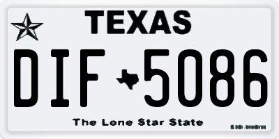 TX license plate DIF5086