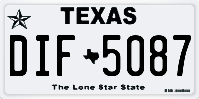 TX license plate DIF5087