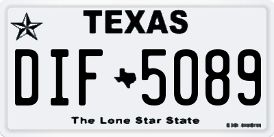 TX license plate DIF5089