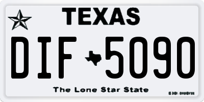 TX license plate DIF5090