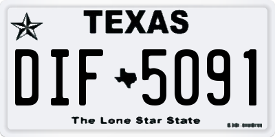 TX license plate DIF5091