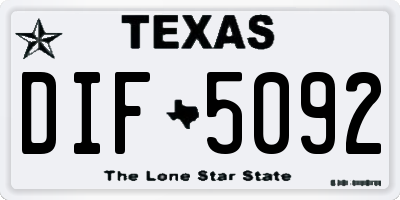 TX license plate DIF5092