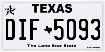TX license plate DIF5093