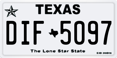 TX license plate DIF5097