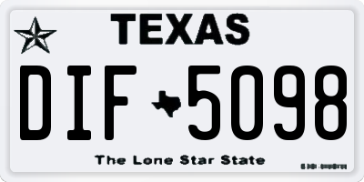 TX license plate DIF5098