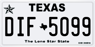 TX license plate DIF5099