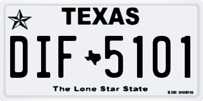 TX license plate DIF5101