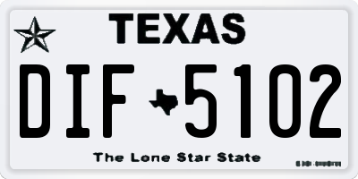 TX license plate DIF5102