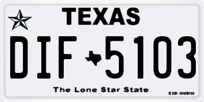 TX license plate DIF5103