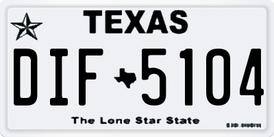 TX license plate DIF5104