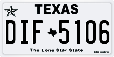 TX license plate DIF5106