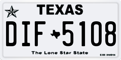 TX license plate DIF5108