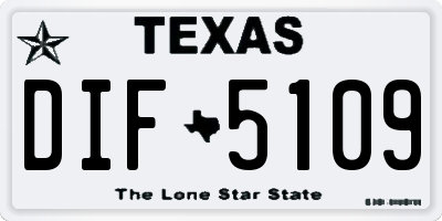TX license plate DIF5109