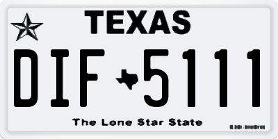 TX license plate DIF5111
