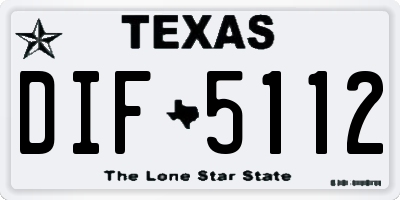 TX license plate DIF5112