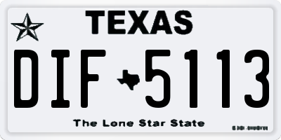 TX license plate DIF5113