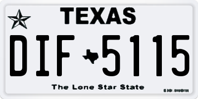 TX license plate DIF5115