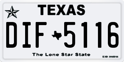 TX license plate DIF5116