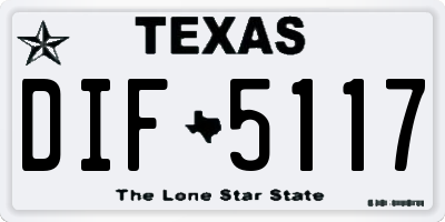 TX license plate DIF5117
