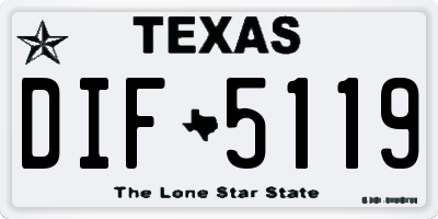 TX license plate DIF5119