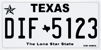 TX license plate DIF5123