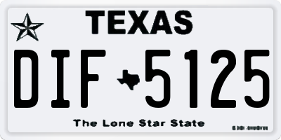 TX license plate DIF5125