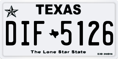 TX license plate DIF5126