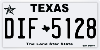 TX license plate DIF5128