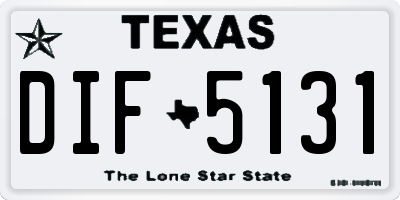 TX license plate DIF5131