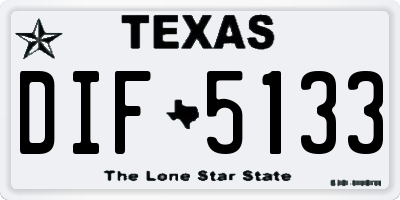 TX license plate DIF5133