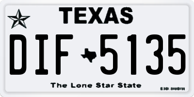 TX license plate DIF5135