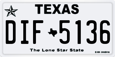 TX license plate DIF5136