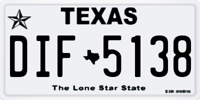 TX license plate DIF5138