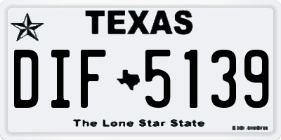 TX license plate DIF5139
