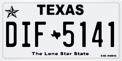 TX license plate DIF5141