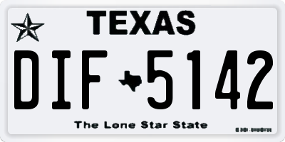 TX license plate DIF5142