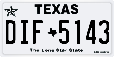TX license plate DIF5143