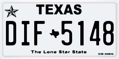 TX license plate DIF5148