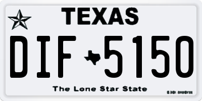 TX license plate DIF5150