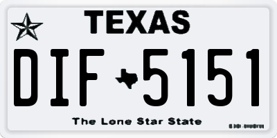 TX license plate DIF5151