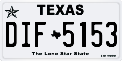 TX license plate DIF5153