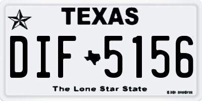 TX license plate DIF5156